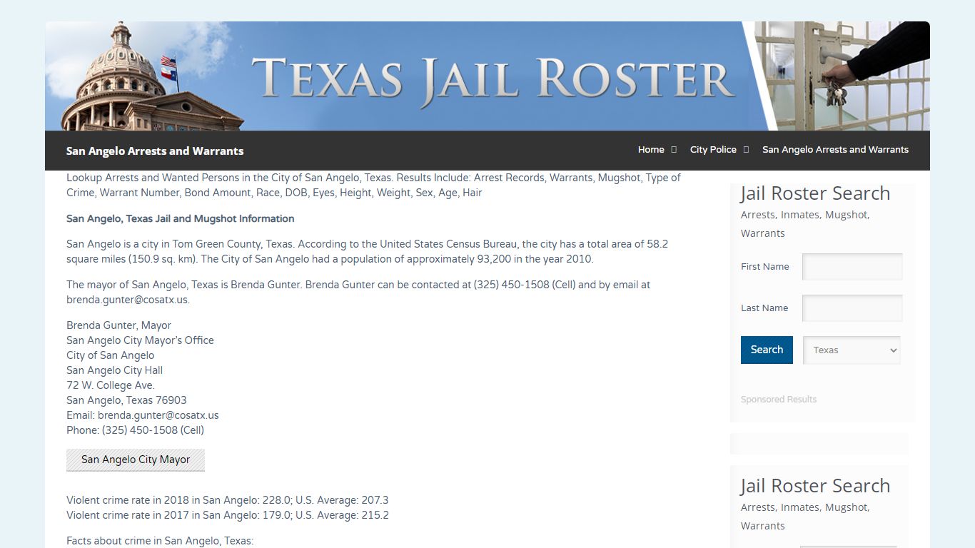San Angelo Arrests and Warrants | Jail Roster Search